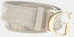 Guess, Donna, Cintura Shemara 4G Logo, Bianco multi, L 