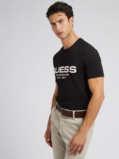 Guess, Uomo, T-Shirt Logo Frontale, Nero, S 