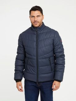 Guess, Uomo, Piumino In Similpelle, Blu, XXL 