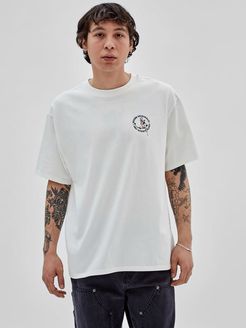 Guess Originals, Uomo, T-Shirt Logo Ricamato, Bianco, XXL 