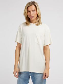 Guess, Uomo, T-Shirt Tasca Frontale, Bianco, L 