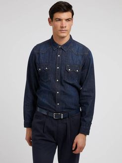Guess, Uomo, Camicia Jeans Vestibilità Regular, Blu, XXL 