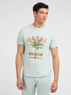 Guess, Uomo, T-Shirt Stampa Frontale, Petrolio, L 