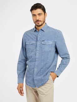 Guess, Uomo, Camicia Vestibilità Slim Con Tasche, Blu, XXL 