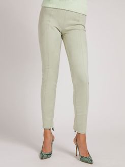 Guess, Donna, Legging Simil Pelle Scamosciata, Verde chiaro, L 