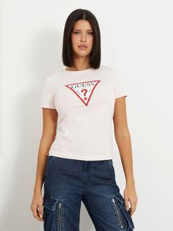 Guess, Donna, T-Shirt Logo Triangolo, rosa, XXL 