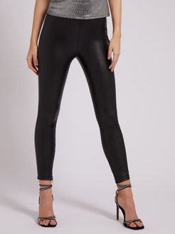 Guess, Donna, Leggings In Simil Pelle, Nero, XL 