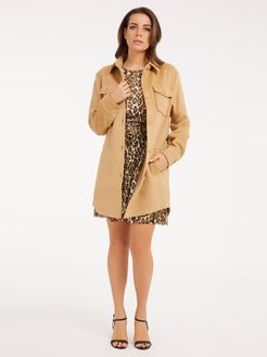 Guess, Donna, Cappotto In Misto Lana, Beige, XL 