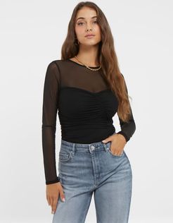 Guess, Donna, Body In Mesh, Nero, XXL 