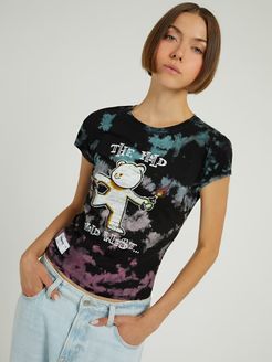 Guess, Donna, T-Shirt Con Stampa Graffiti, grigio multi, XL 