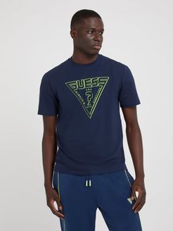 Guess, Uomo, T-Shirt Logo Triangolo, blu, Uomo 