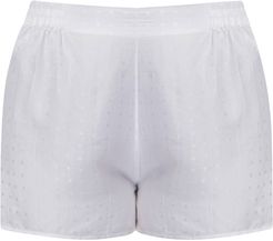 Morning No.1 White Silk Pajama Shorts