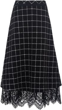 Young Blood Black Check Wool Skirt