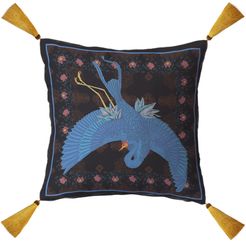 Blue Bird Organic Cotton Cushion 45 Square Black