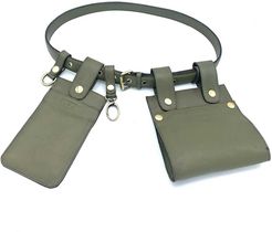 Double Belt Bag In Rescued Green Leather