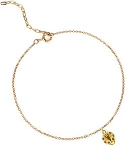 Ladybird Black Diamond Bracelet (Wings Open) - Gold