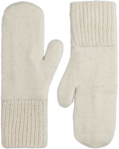 Knitted Mittens Off White Alpaca Wool