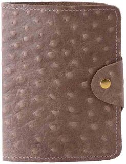Luxury Italian Leather Cream Ostrich Print Passport Cover