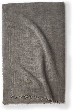 Ambra Woven Luxury Wool & Cashmere Shawl In Charcoal