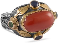 Leah Coral Sapphire Tsavorite Ring