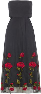 Gwyneth Black Embroidered Cut Out Dress