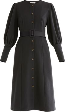 Swanley Belted Dress In Black