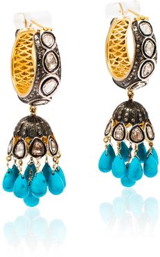 Turquoise Jhumkis