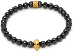 Black Ceramic & Gold Atticus Skull Bracelet