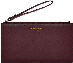 Burgundy Vegan Leather Wristlet Purse