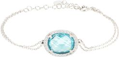 Beatrice Oval Gemstone Bracelet Silver Blue Topaz Hydro