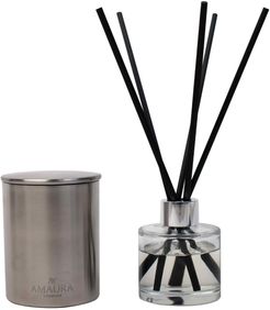 Luxury Candle & Diffuser Gift Set In Ignite - Oud & Geranium In Chrome