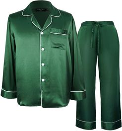 Silk Pajama Classic 2-Piece Set - Dark Green