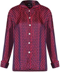 Clacie Silk Pajama Shirt Plum