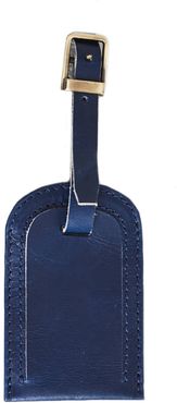 Classic Navy Leather Luggage Tag