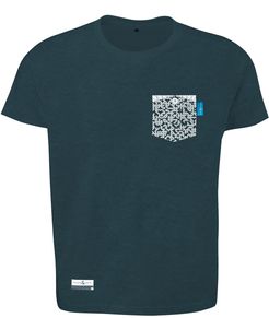 Steel Blue Digit Print Organic Cotton T-Shirt Mens