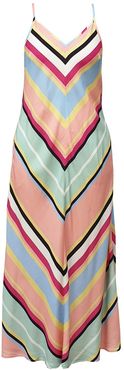 Rainbow Bias Cut Stripe Dress