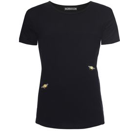 Bee Embroidered T-Shirt Black Women