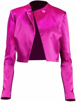 Satin Cropped Jacket Pink