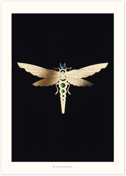 Zellandine's Dragonfly - A3 Gold Art Print