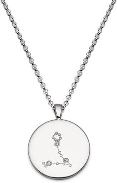 Pisces Constellation Silver & Diamonds Necklace