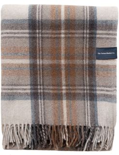 Recycled Wool Blanket In Stewart Natural Tartan