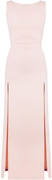 Noa Pastel Pink Maxi Evening Dress With Front Splits
