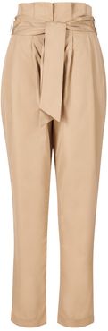 Bege Tailored High-Waisted Trousers