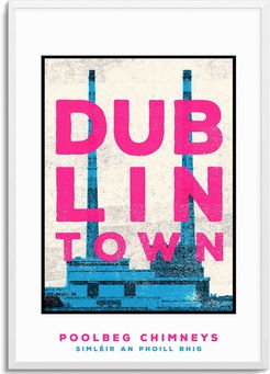 Poolbeg Chimneys Dublin Town Series A3 Print
