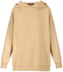 Oversized Boxy Hooded Sweatshirt In Nude