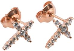 Rose Crystal Cross Earring
