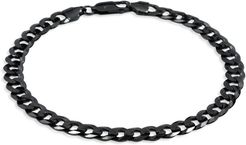Black Ruthenium Finish Flat Curb Chain Bracelet