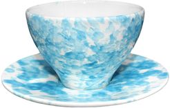Tea Cup & Saucer - Sky Blue Speckle