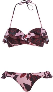 Desert Rose Underwire Frill Bikini Set