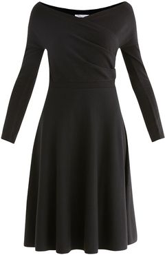Cara Knitted Wrap Dress In Black